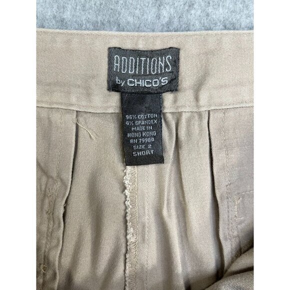 Additions by Chicos Ladies Khaki Twill Pants Size 12 Short Pants - Picture 14 of 15